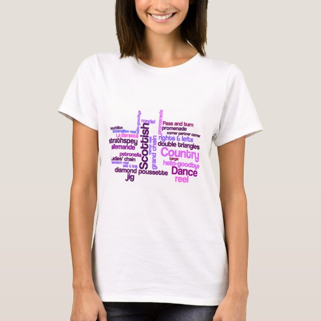 T-shirt Scottish Country Dance en rose et violet (Devant)