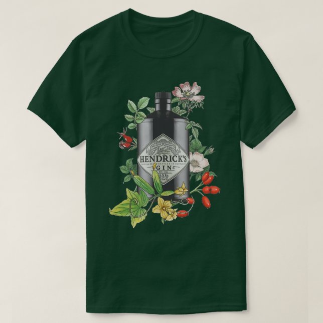 T-shirt Scottish Gin flowers art (Design devant)