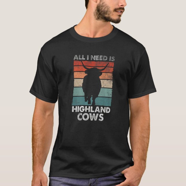 T-shirt Scottish Highland Cow Scotland  Highlander Cattle (Devant)
