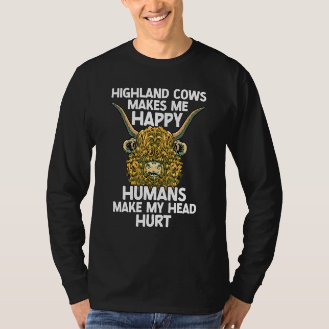T-shirt Scottish Highland Cow Scotland  Highlander Cattle  (Devant)