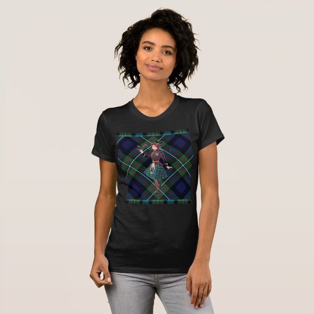 T-shirt Scottish Lassie Tartan T shirt (Devant entier)