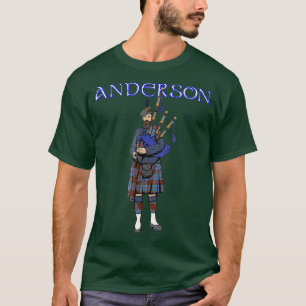 T-shirt Scottish Piper ANDERSON Clan Tartan Scotland