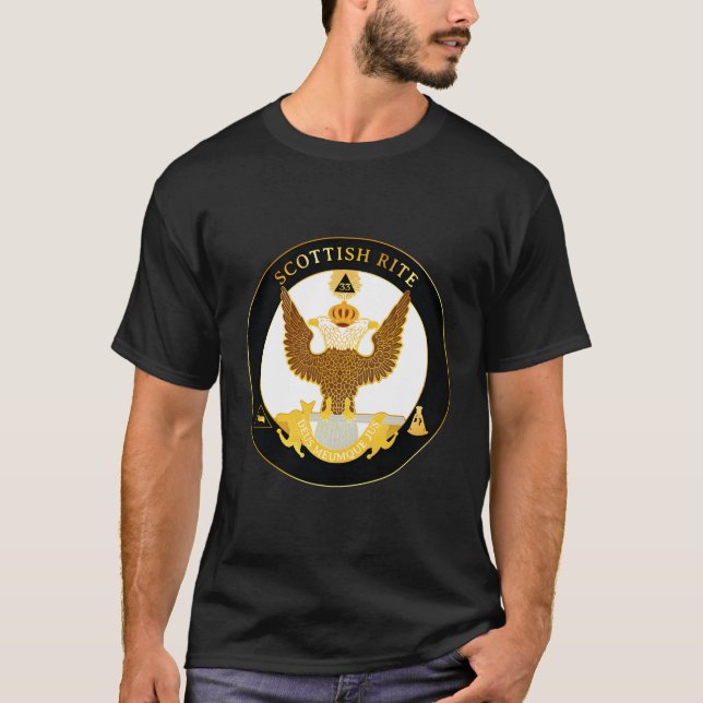 T-shirt Scottish Rite Mason 33E Ailes Jusqu'À 33 Vallée Ma (Devant)