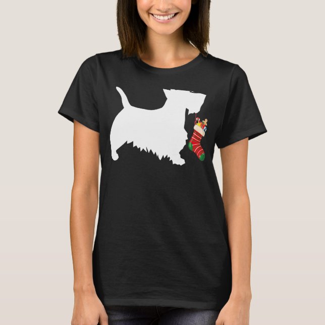 T-shirt Scottish Terrier Christmas Stocker Stuffer Scotti (Devant)