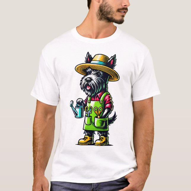 T-shirt Scottish Terrier Gardener Copy (Devant)