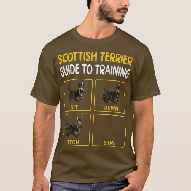T-shirt Scottish Terrier Guide Pour L'Entraînement De L'Ob (Devant)