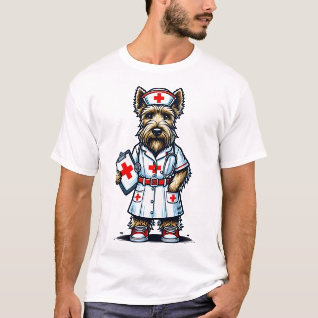 T-shirt Scottish Terrier Nurse (Devant)