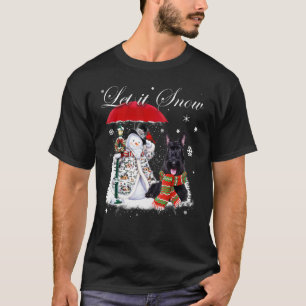 T-shirt Scottish Terrier Père Noël Chien Noël Snowman Noël