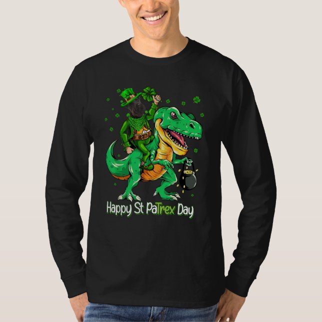 T-shirt Scottish Terrier Riding Dinosaur Patricks Day Sham (Devant)