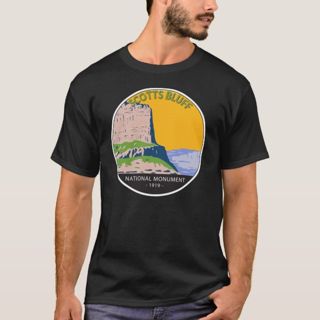 T-shirt Scotts Bluff Monument National Nebraska Vintage (Devant)