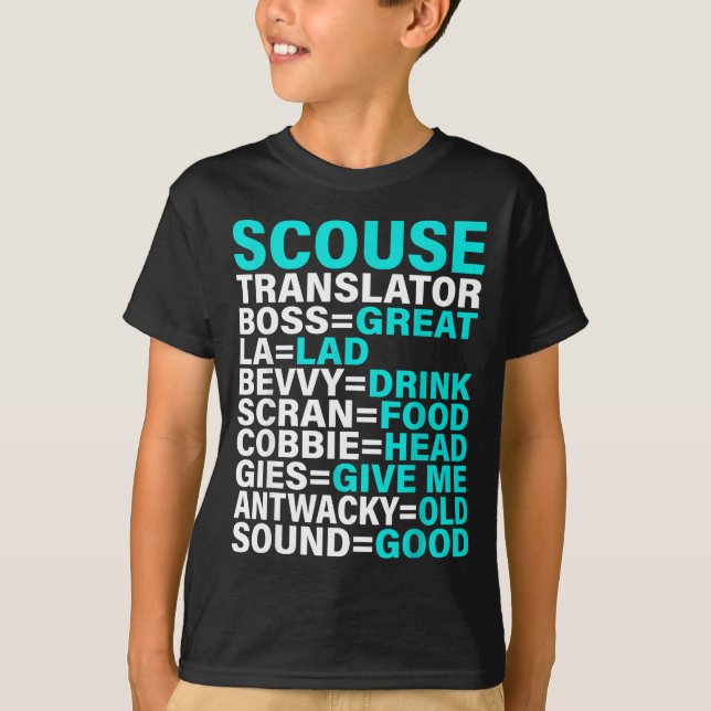 T-shirt Scouse Accent Translator Funny Liverol  (Devant)