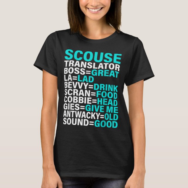 T-shirt Scouse Accent Translator Funny Liverol  (Devant)