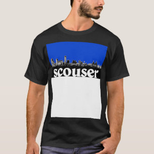 T-shirt Scouser Liverpool Blue Skyline Design