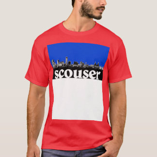 T-shirt Scouser Liverpool Blue Skyline Design