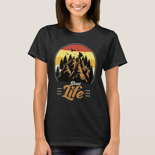 T-shirt Scout Life Scouting Lovers Gifts Hiking Happy Camp (Devant)