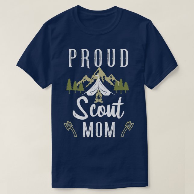 T-shirt Scout Maman Fier Cub Camping Garçon En Plein Air L (Design devant)