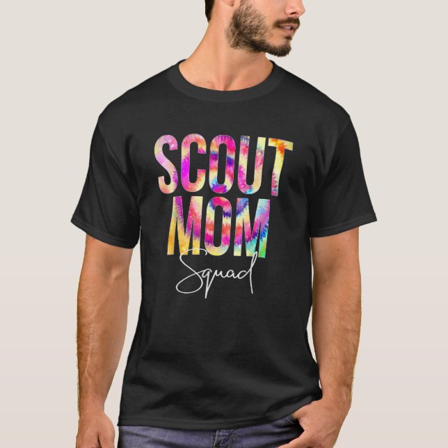 T-shirt Scout Maman Squad Tie Dye Retour À L'École Femmes  (Devant)