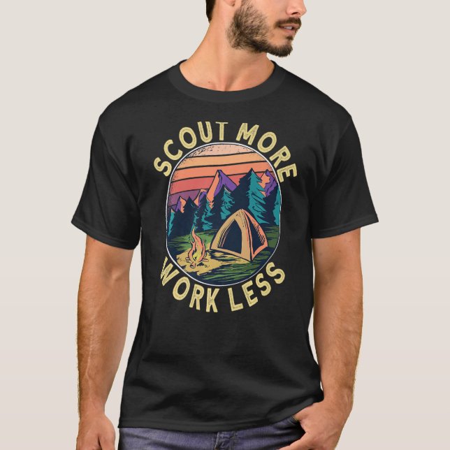 T-shirt Scouts plus de travail moins Scouts et chef scout (Devant)