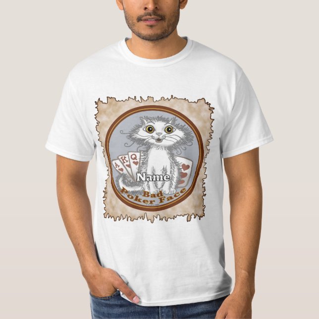 T-shirt Scraggles Cat Poker Face (Devant)