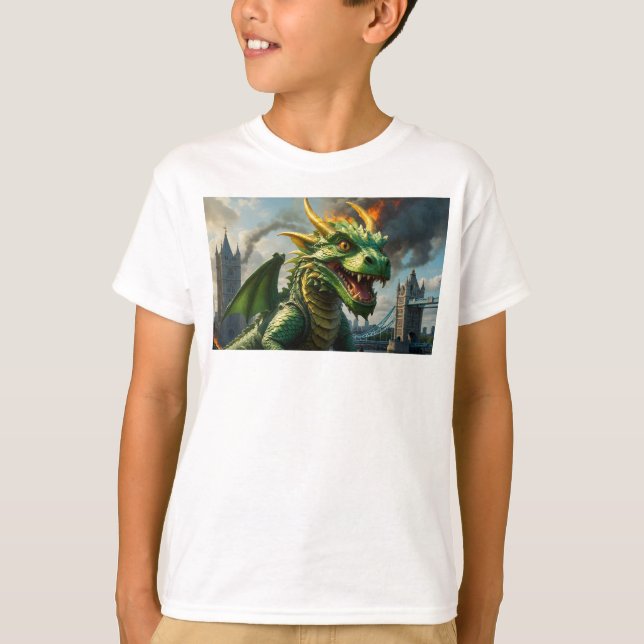T-shirt Scratch the Terrifying Dragon Fantasy Art (Devant)