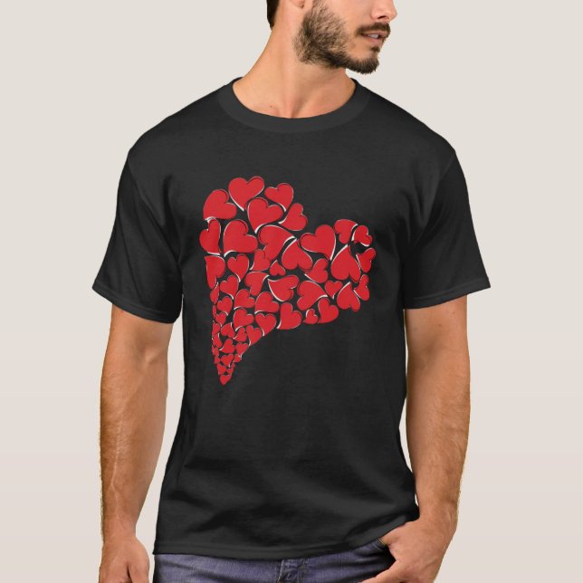 T-shirt Scribble Coeurs Valentines Day Moderne Filles Ado (Devant)