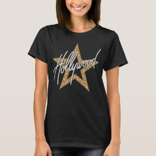 T-shirt Script à main blanche hollywoodien avec étoile