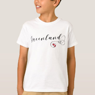 T-shirt Script Coeur du drapeau du Groenland
