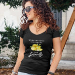 T-shirt Script de brosse moderne Limoncello Lemons Black V<br><div class="desc">Script De Brosse Moderne Aquarelle Citrons Quand La Vie Vous Donne Des Citrons Faire Limoncello Black V-Cou T-Shirt</div>