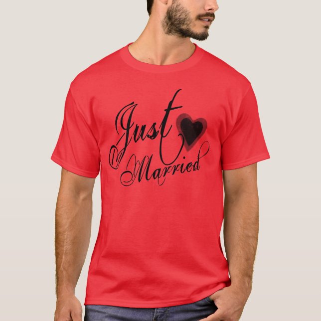 T-shirt Script de Grunge Naughty - Juste Marié Coeur Noir (Devant)