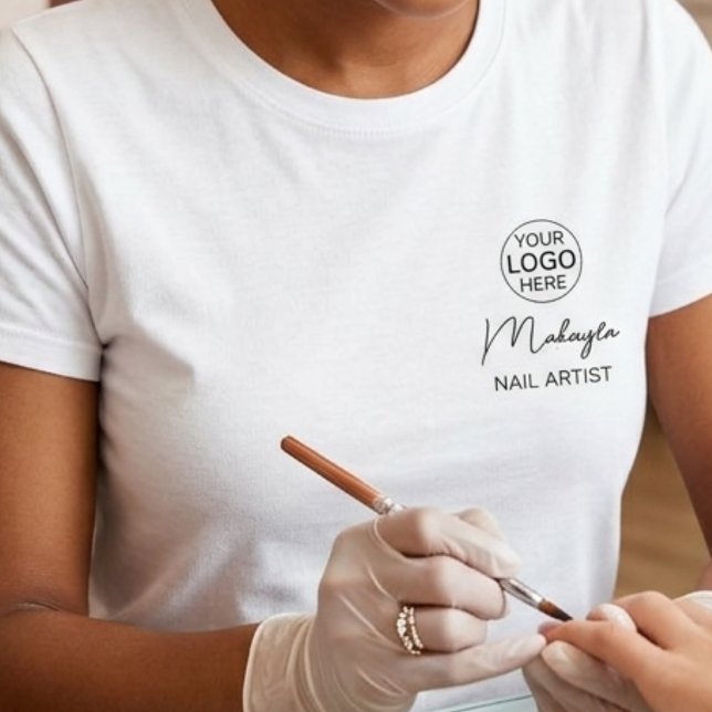 T-shirt Script de logo d'entreprise de salon de manucure N (Créateur téléchargé)
