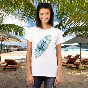 T-shirt Script de nom bleu surboard