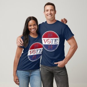 T-shirt Script de vote rouge et bleu 2024