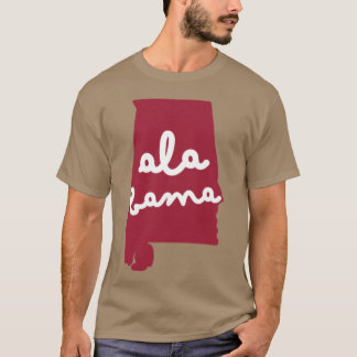 T-shirt Script du contour de l'Alabama