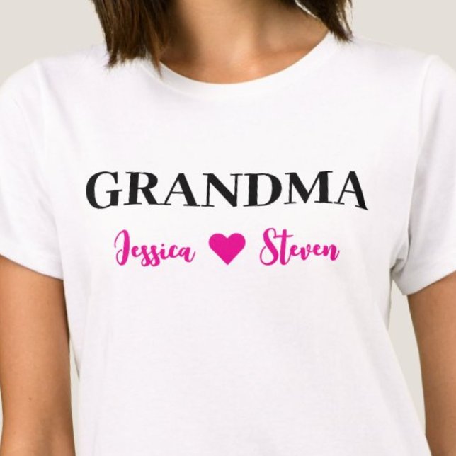 T-shirt Script grand-mère personnalisé (Personalized Grandma Script T-Shirt)