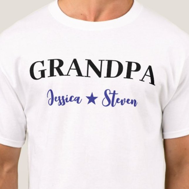 T-shirt Script grand-père personnalisé (Personalized Grandpa Script T-Shirt)
