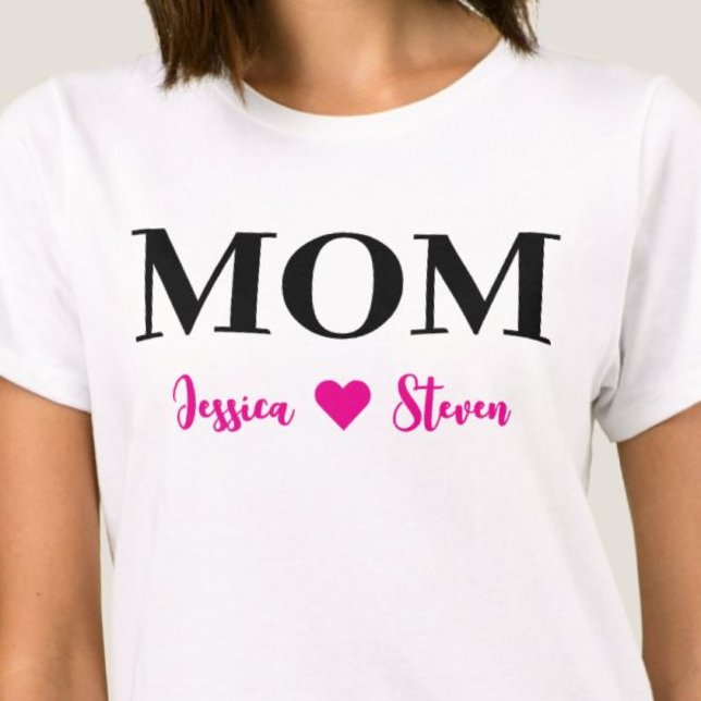 T-shirt Script Maman personnalisé (Personalized Mom Script T-Shirt)
