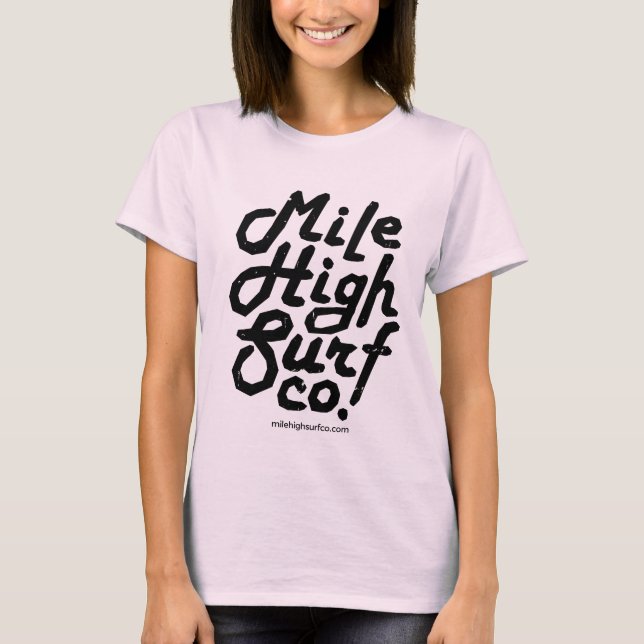 T-shirt Script Mile High Surf Co (Devant)