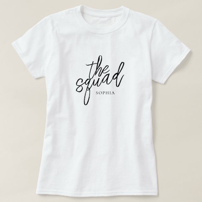 T-shirt Script Minimal La Demoiselle d'Honneur Personnalis (Design devant)
