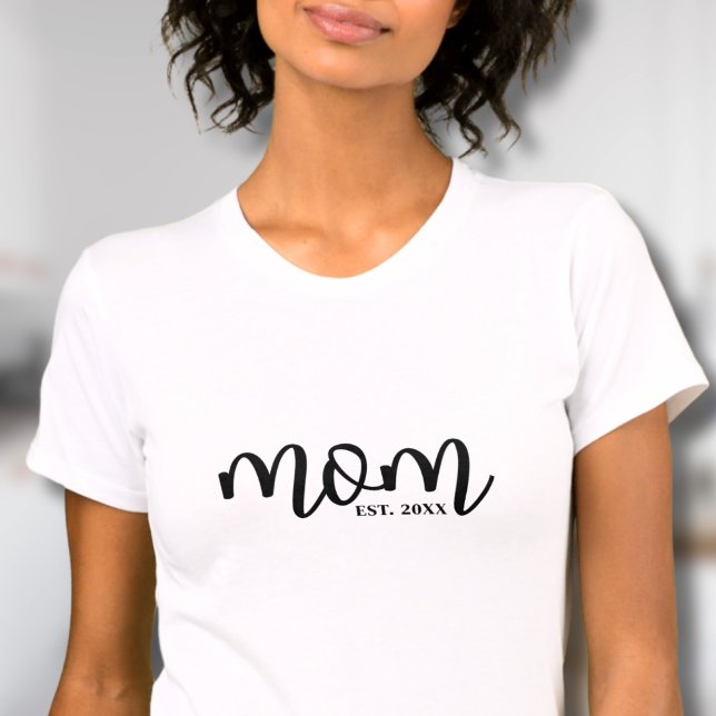T-shirt Script noir établi maman (Black Script Established Mom T-Shirt )