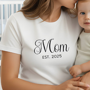 T-shirt Script noir établi maman