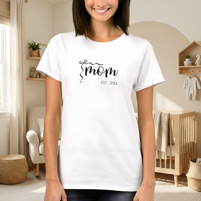 T-shirt Script Noir Maman établie Arc Mignon (Créateur téléchargé)
