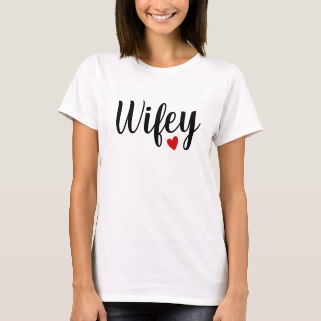 T-shirt Script noir minimaliste Wifey (Devant)
