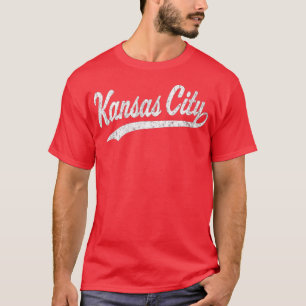 T-shirt Script sportif de baseball Vintage Kansas City KC