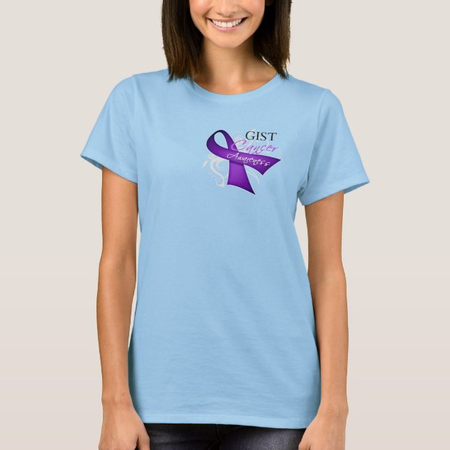 T-shirt Scroll Ribbon GIST Cancer Awareness (Devant)