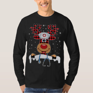 T-shirt Scrub de Noël Top Reindeer Scrubs Gants en caoutch