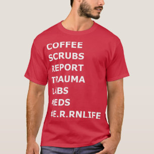 T-shirt Scrubs à café Trauma salle d'urgence Infirmière in