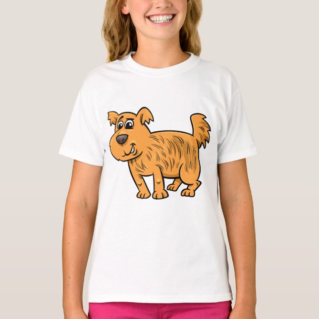 T-shirt Scruffy Orange Puppy Dog (Devant)