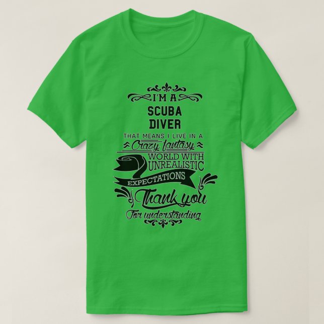T-shirt Scuba Diver Birthday Christmas GiftPresent (Design devant)