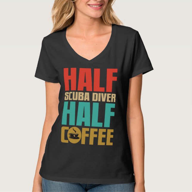 T-shirt Scuba Diver   For Coffee (Devant)
