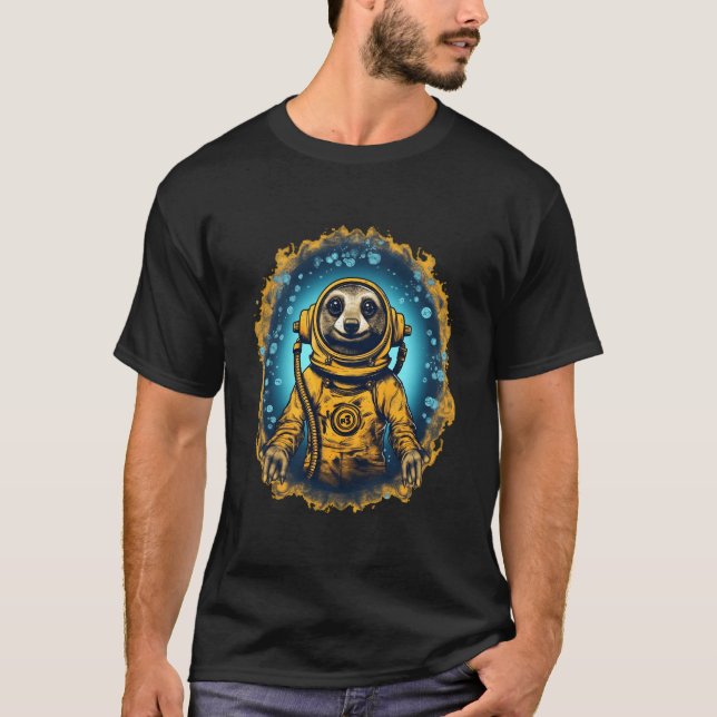 T-shirt Scuba Diver Meerkat Underwater Scuba Diving Snorke (Devant)